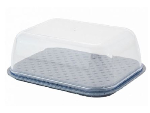 Масленка Plast Team Stone двухсторонняя 145х110х54 темный камень